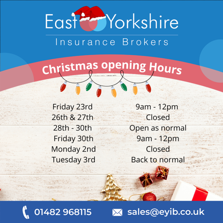 East Yorkshire Insurance Brokers Christmas opening hours