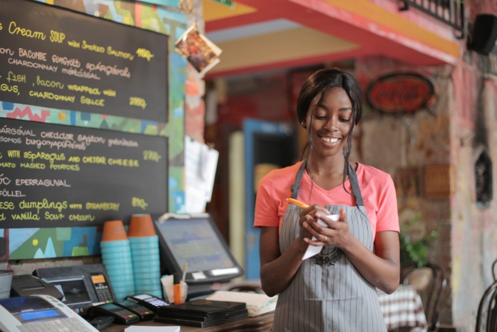 Woman working in a restaurant