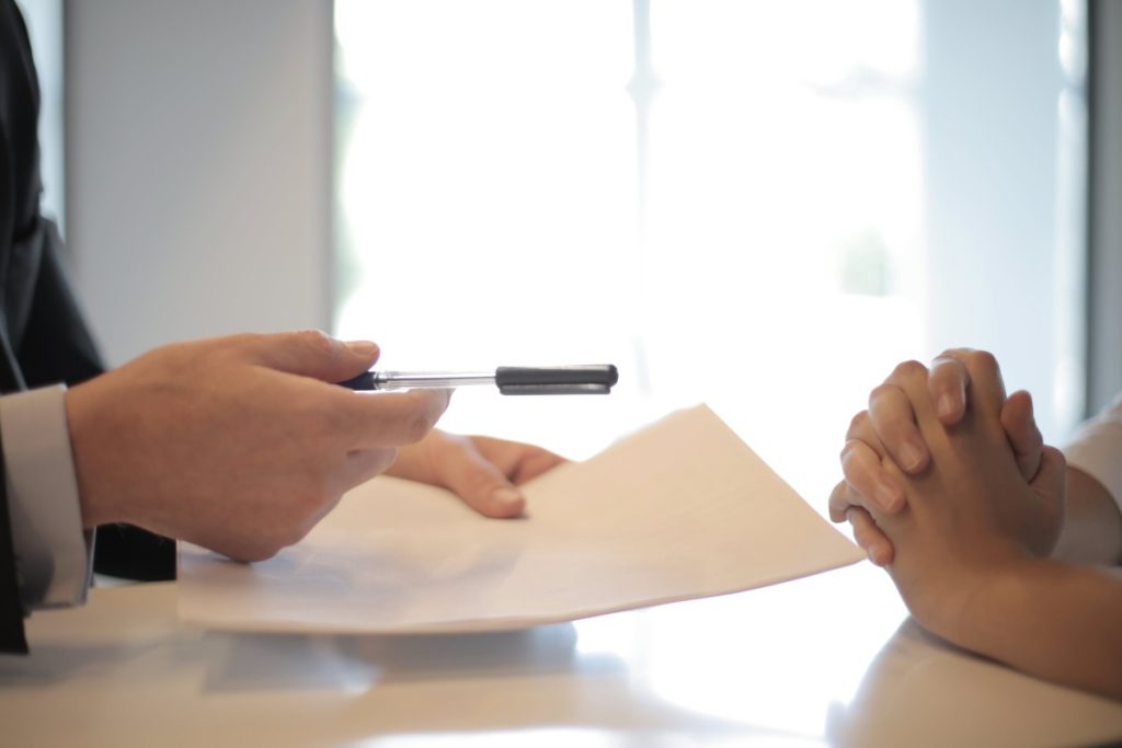 Signing documents 