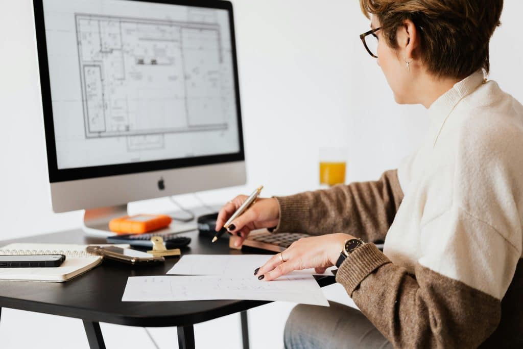 An architect drawing